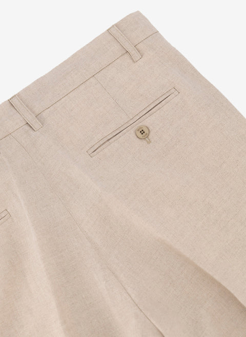 Pantalón Básico Recto 100% Lino Beige