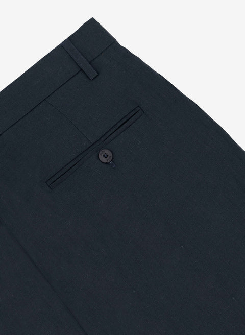 Pantalón Básico 100% Lino Slim Fit Navy
