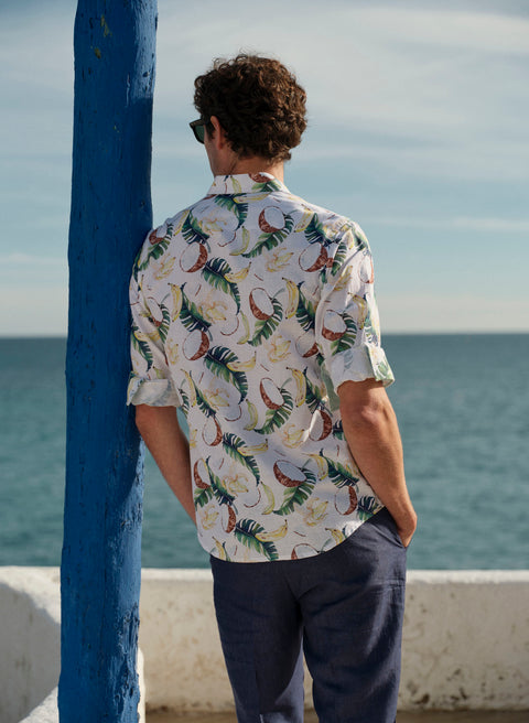Camisa estampada 100% Lino Buck Coconana