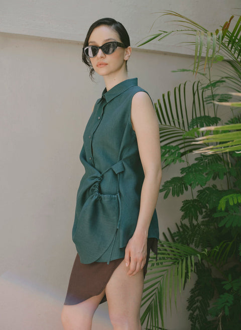 Blusa Asimetrica Lino Algodón Elessir