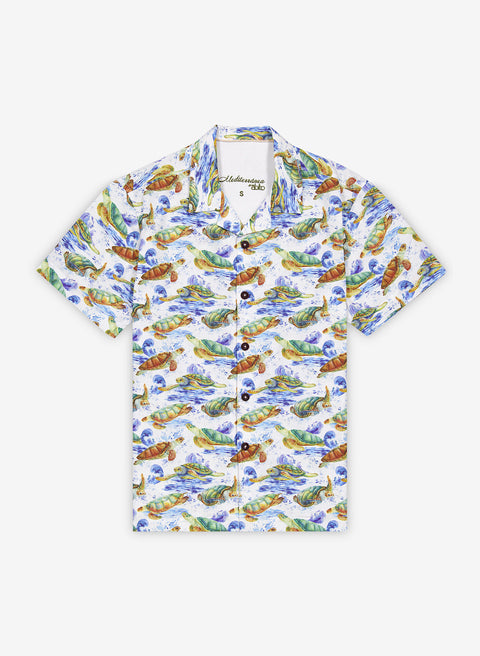 Camisa manga corta Tropical 100% Lino Samy