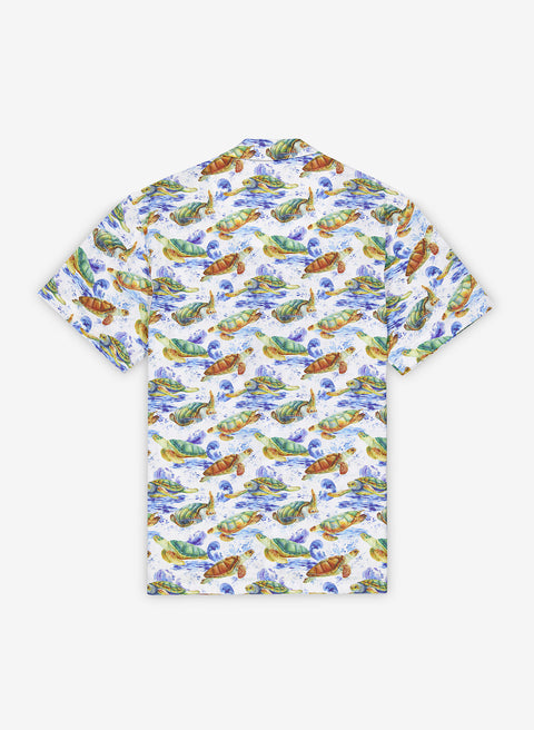 Camisa manga corta Tropical 100% Lino Samy