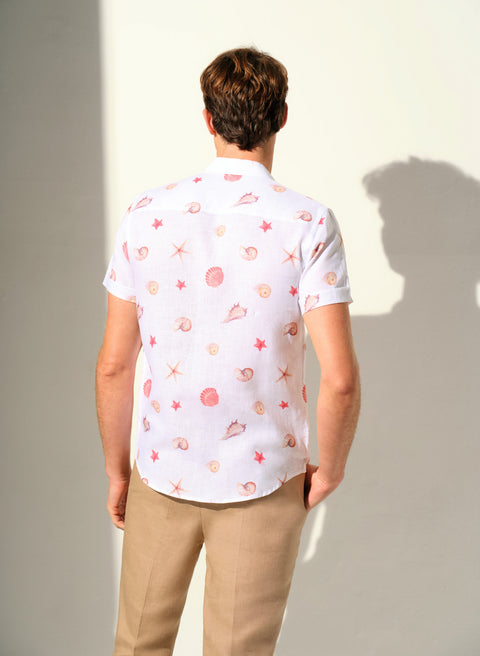 Camisa manga corta 100% Lino Paraga Torunju