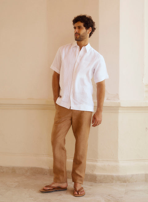 Guayabera manga corta 100% Lino Presidencial