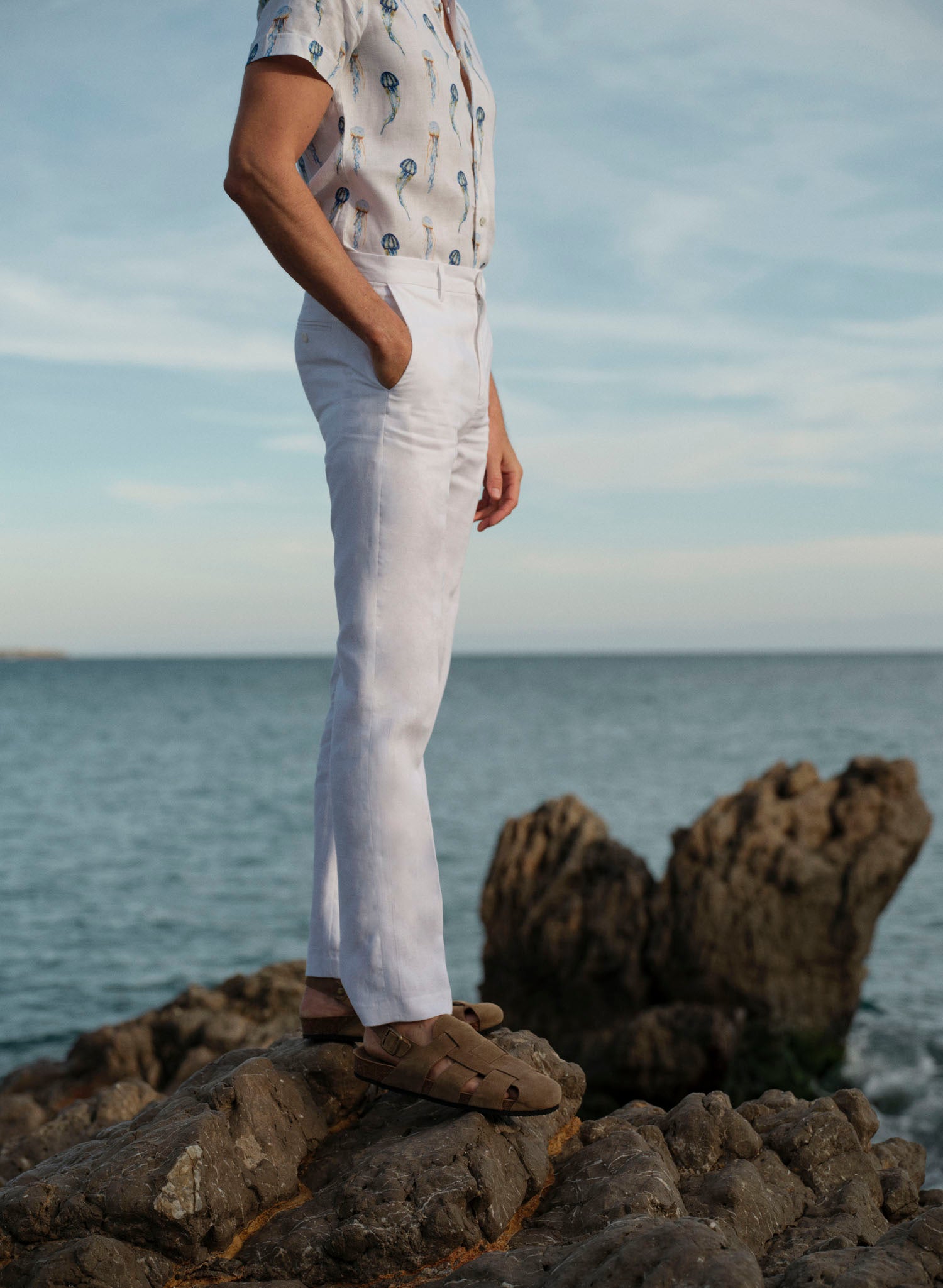 Pantalón Básico Slim Fit blanco