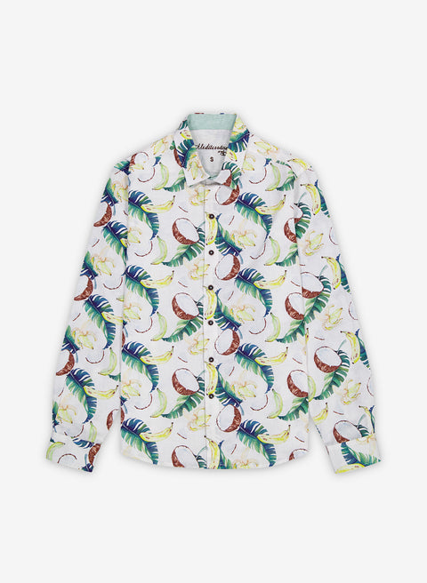 Camisa estampada 100% Lino Buck Coconana