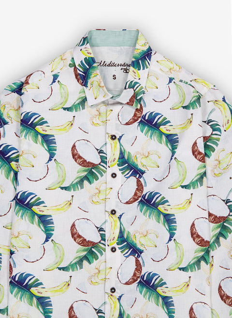 Camisa estampada 100% Lino Buck Coconana