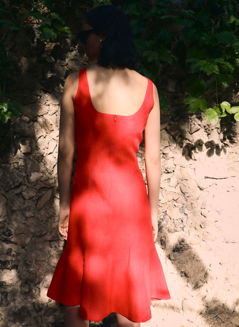 Vestido corto 100% Lino Macropodus
