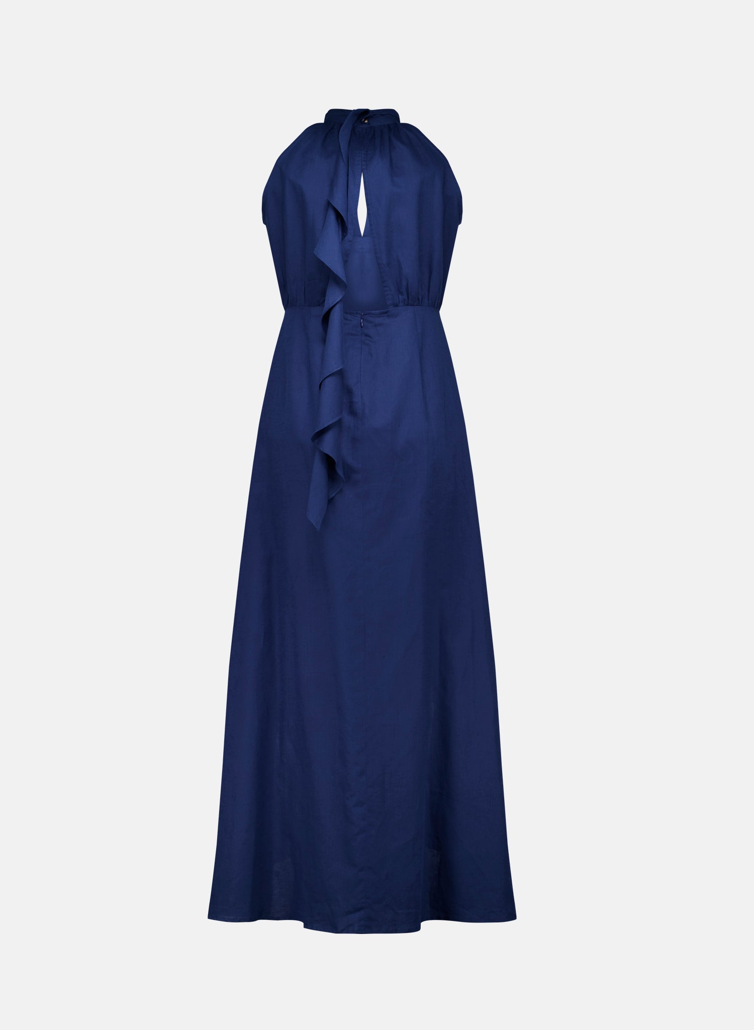 Vestido con escote halter en Lino Algodón Aine