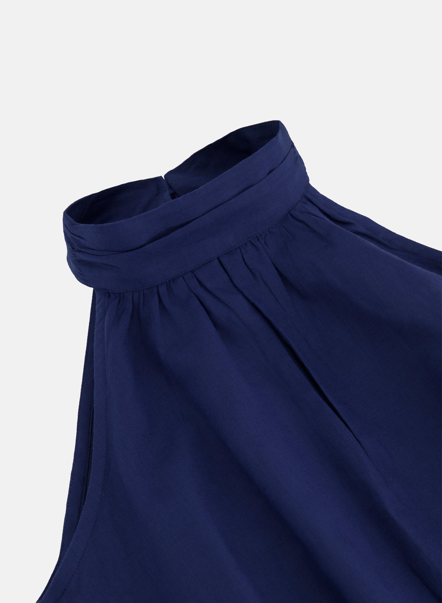 Vestido con escote halter en Lino Algodón Aine