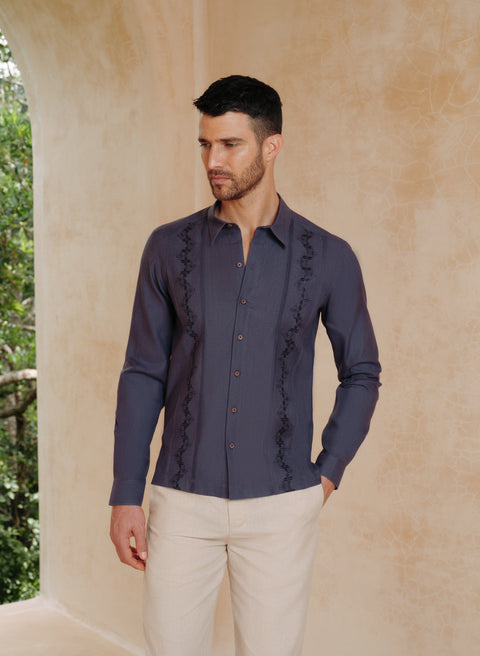Guayabera Lino Algodón Almeyra