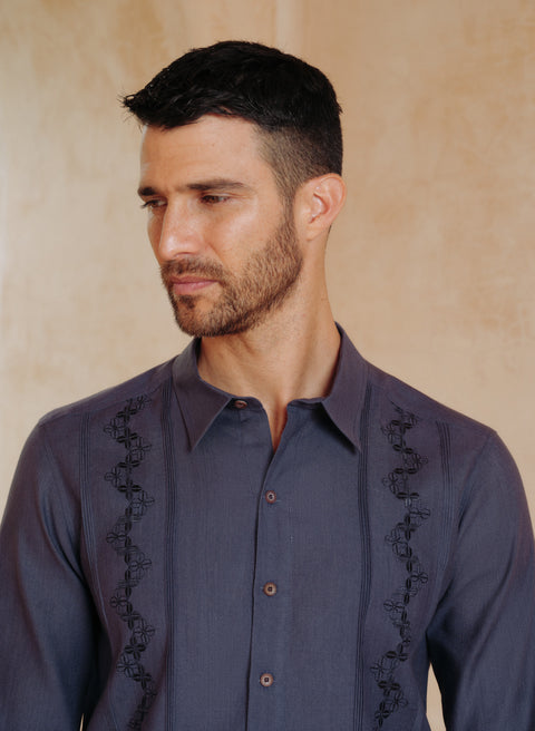 Guayabera Lino Algodón Almeyra