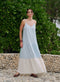 Vestido Largo 100% Lino Arie Azul