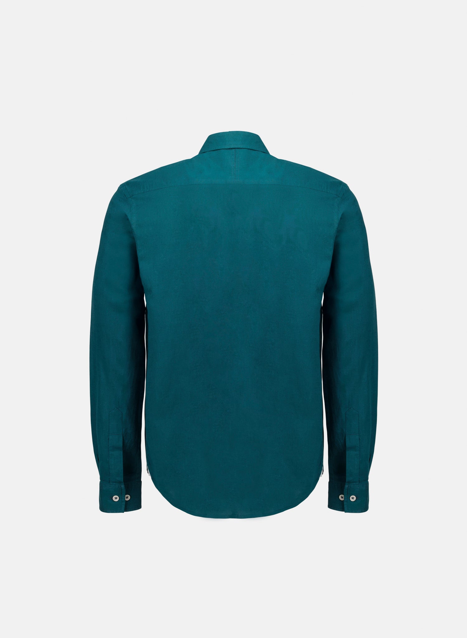 Camisa manga larga 100% Lino Balem Verde Petróleo