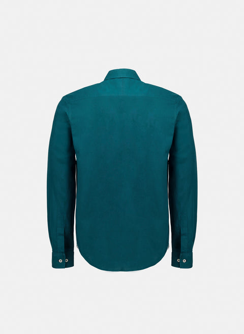 Camisa manga larga 100% Lino Balem Verde Petróleo