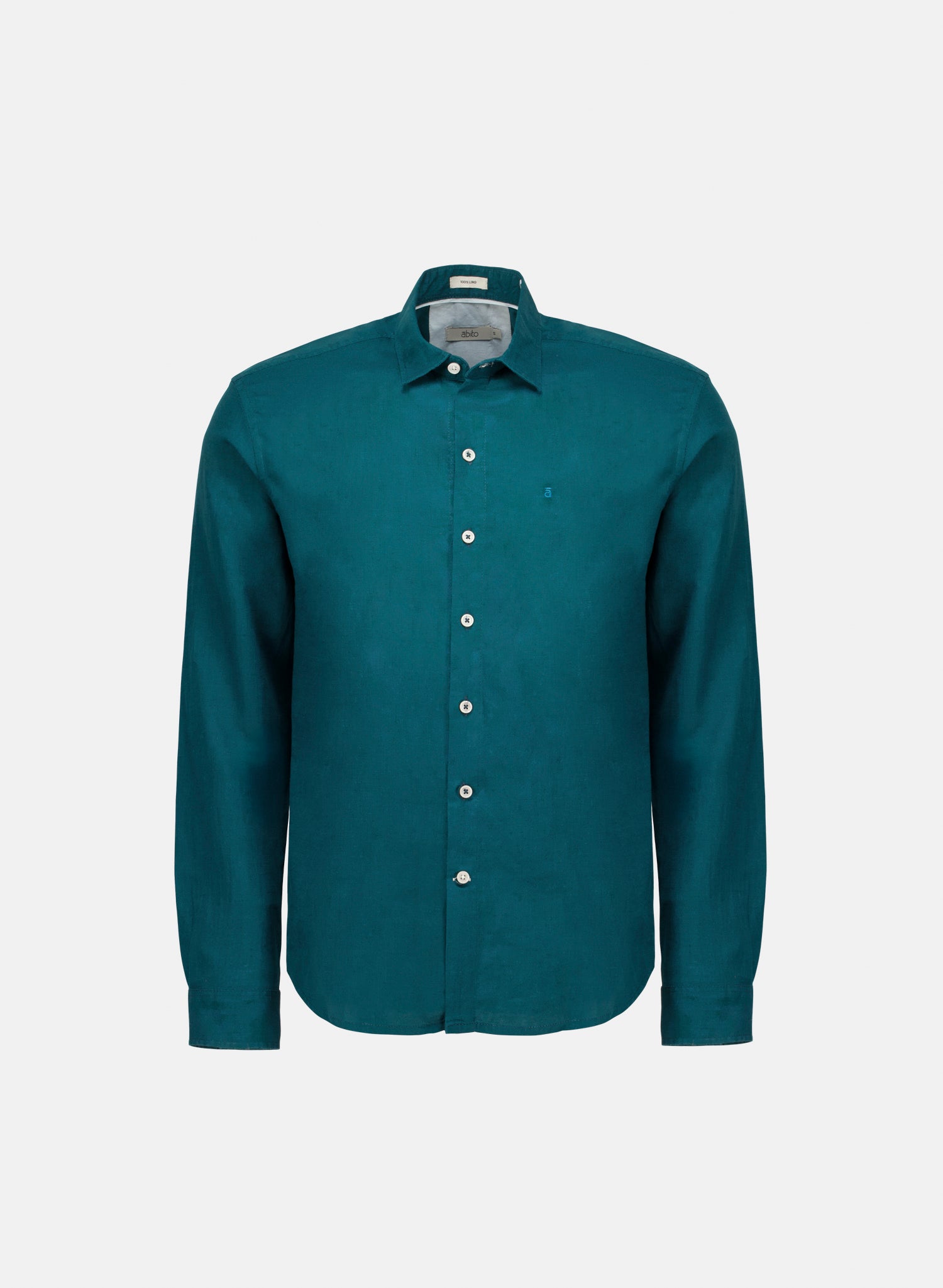 Camisa manga larga 100% Lino Balem Verde Petróleo