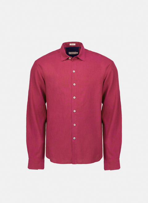 Camisa manga larga 100% Lino Balem Rojo