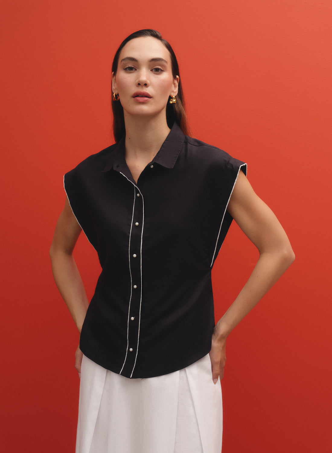 Blusa camisera 100% Lino Bon