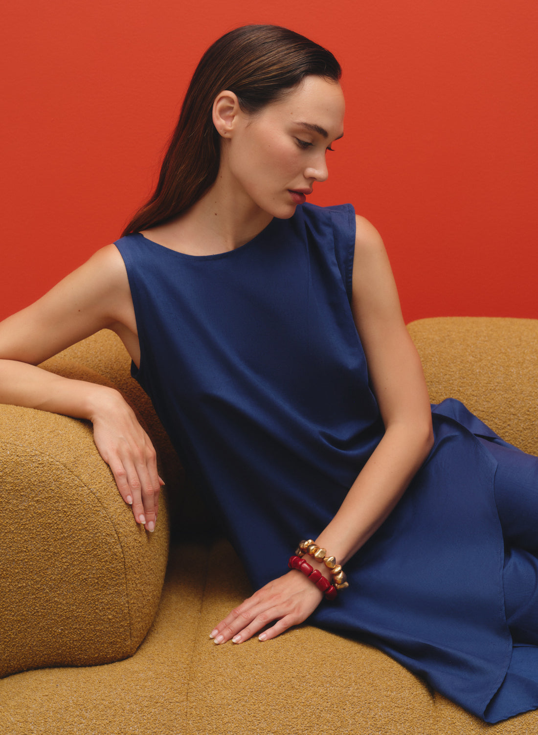 Blusa asimétrica Lino Algodón Creciente