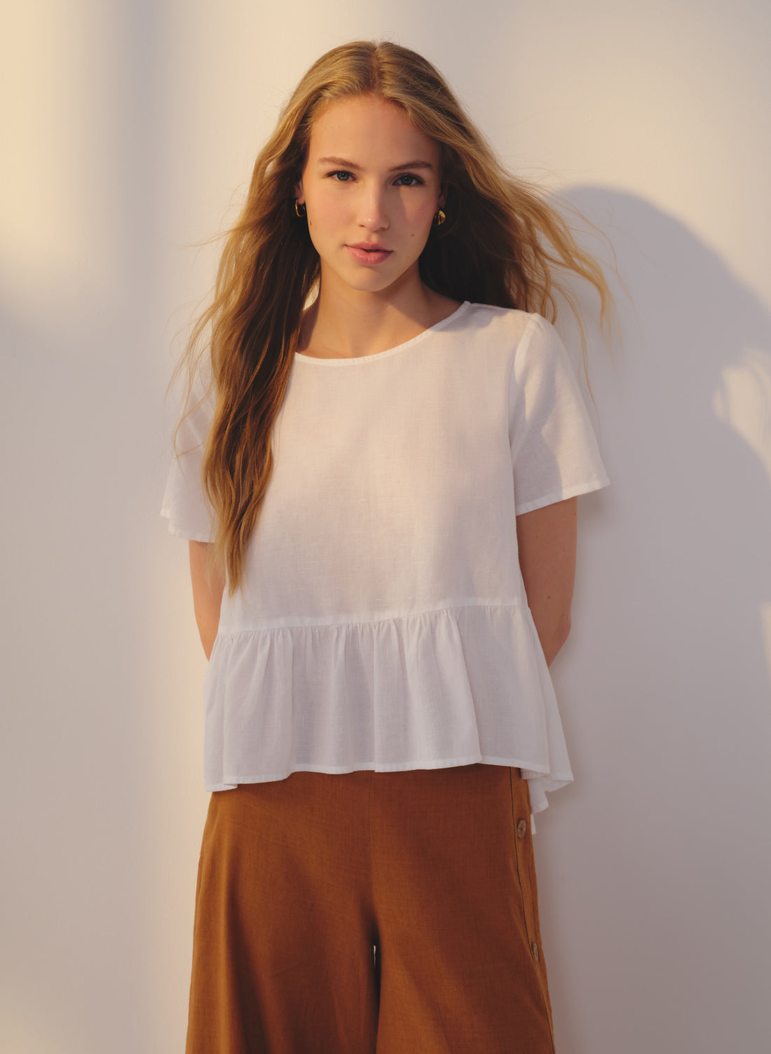 Blusa manga corta Lino Algodón Dary