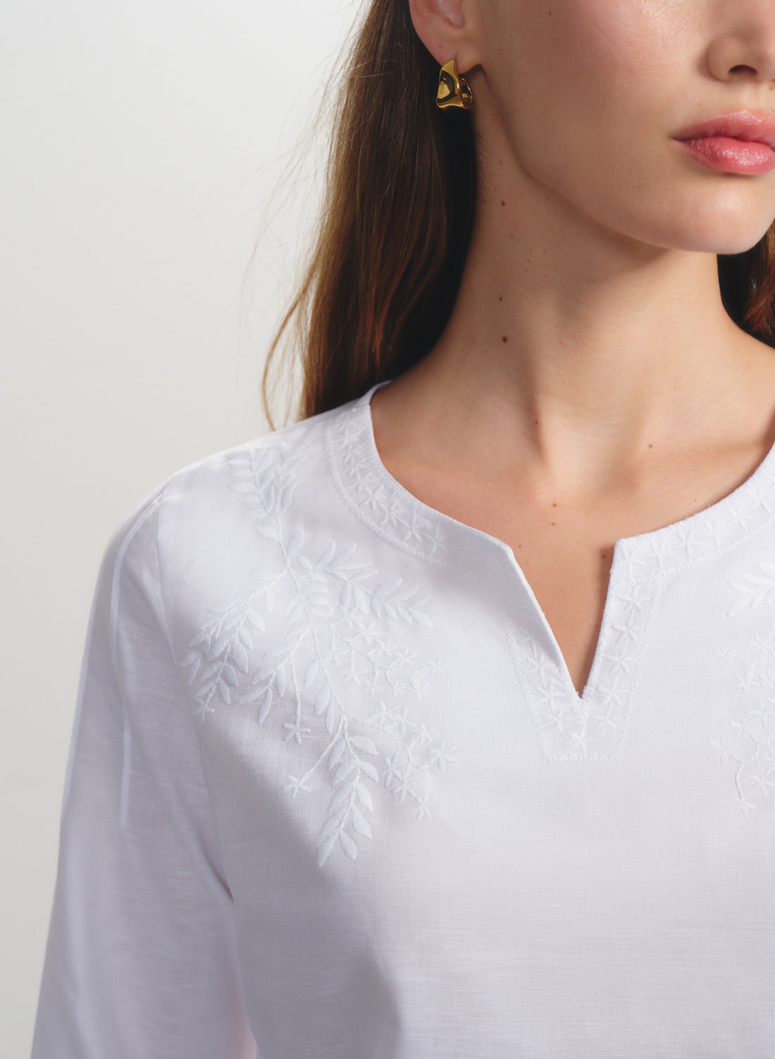 Blusa manga 3/4 100% lino jiguani