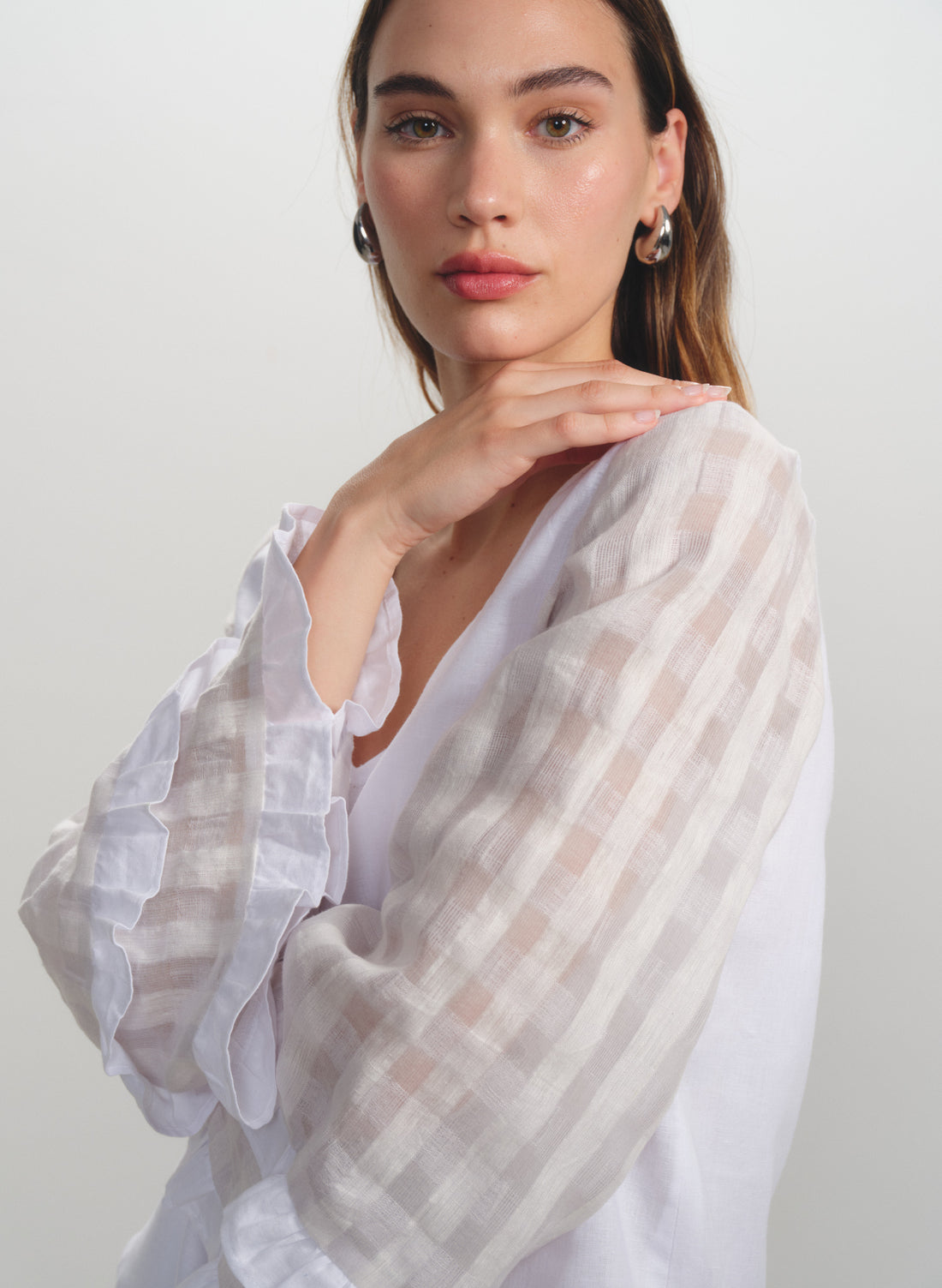Blusa con mangas amplias Lino Algodón Menodora