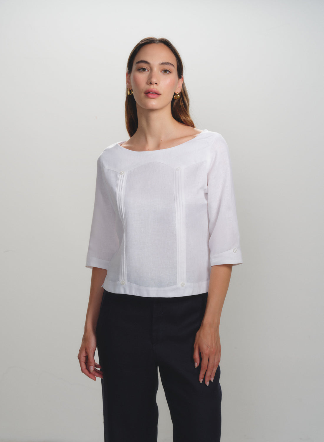 Blusa Guayabera 100% lino Sandra