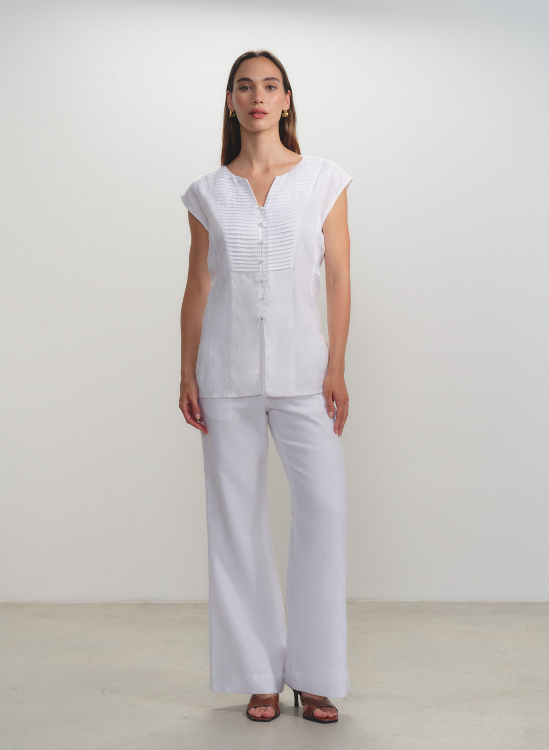 Blusa sin mangas 100% Lino Yue