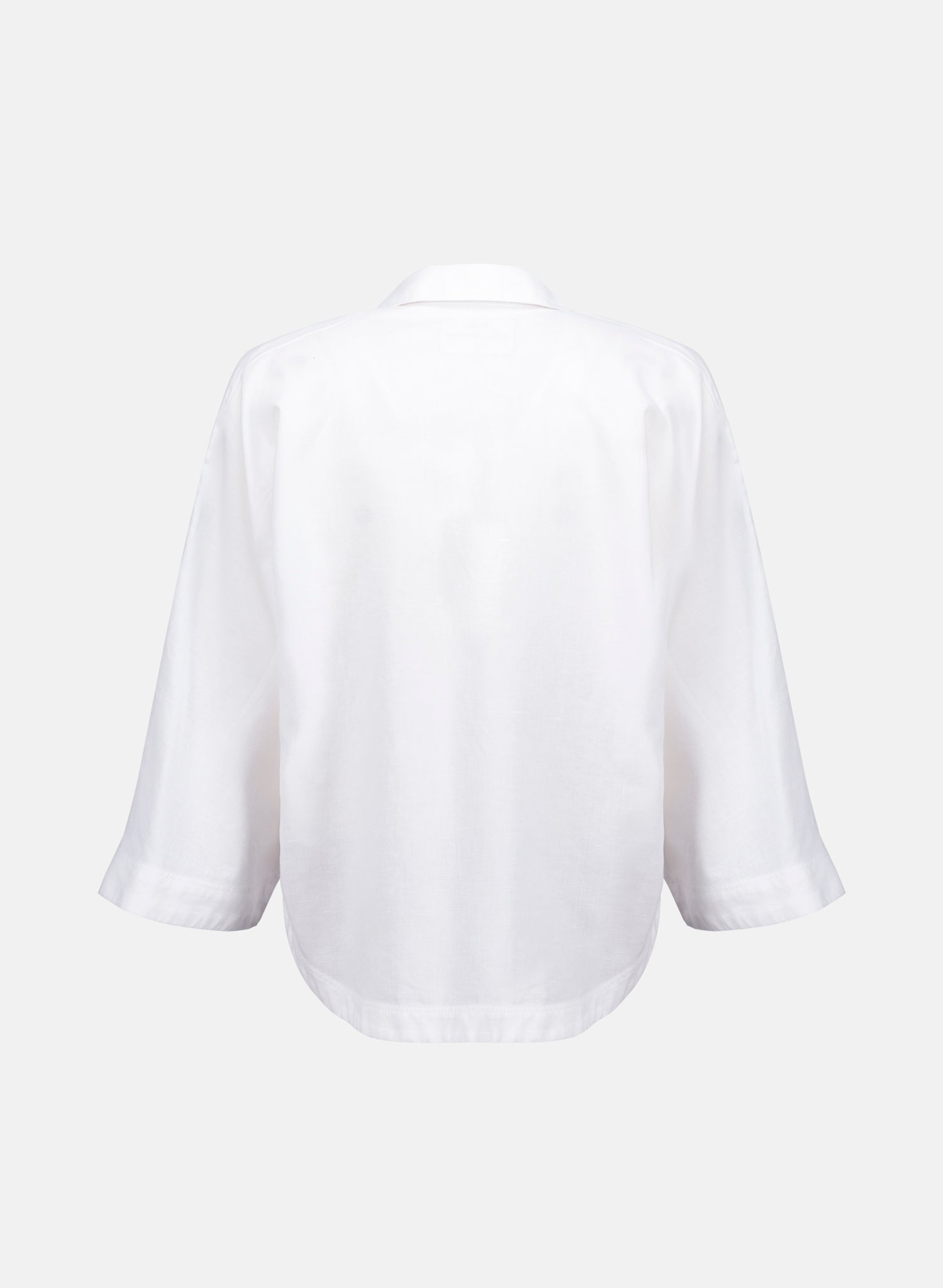 Blusa con cuello camisero Lino Algodón Bomla