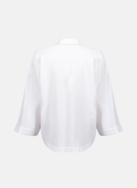 Blusa con cuello camisero Lino Algodón Bomla