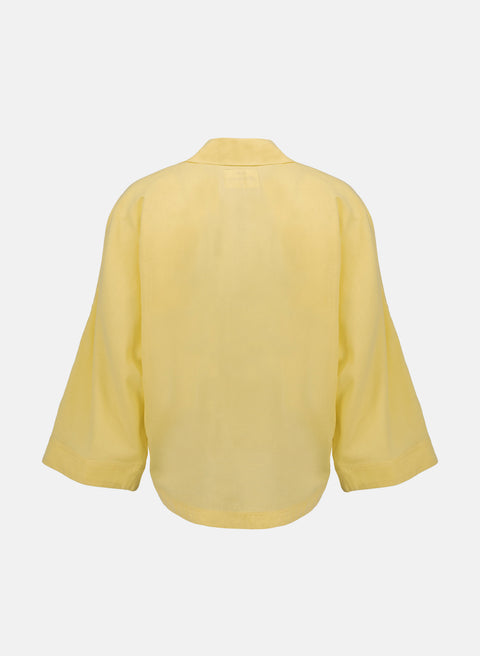 Blusa con cuello camisero Lino Algodón Bomla