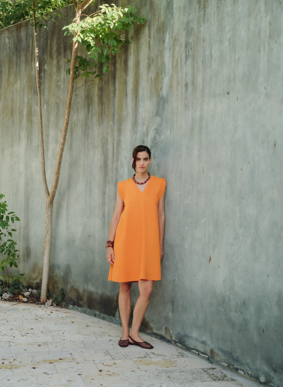 Vestido Corto Lino Algodón Brunellia