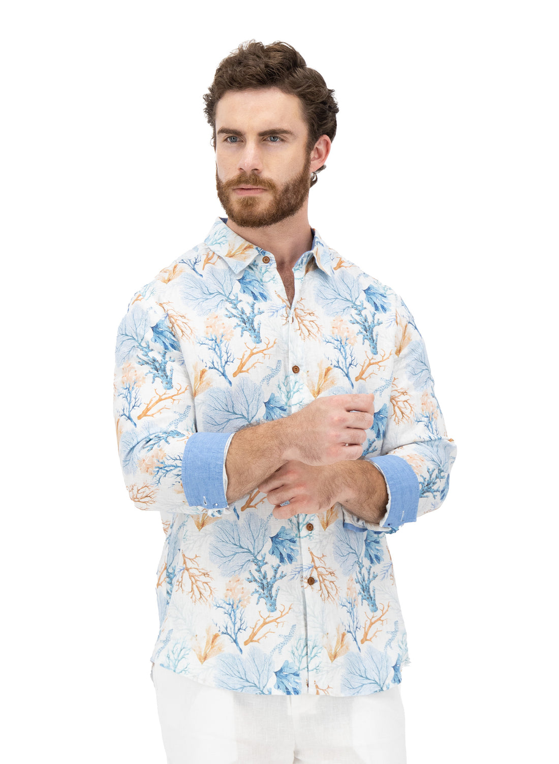 Camisa estampada 100% Lino Buck Gorgonia
