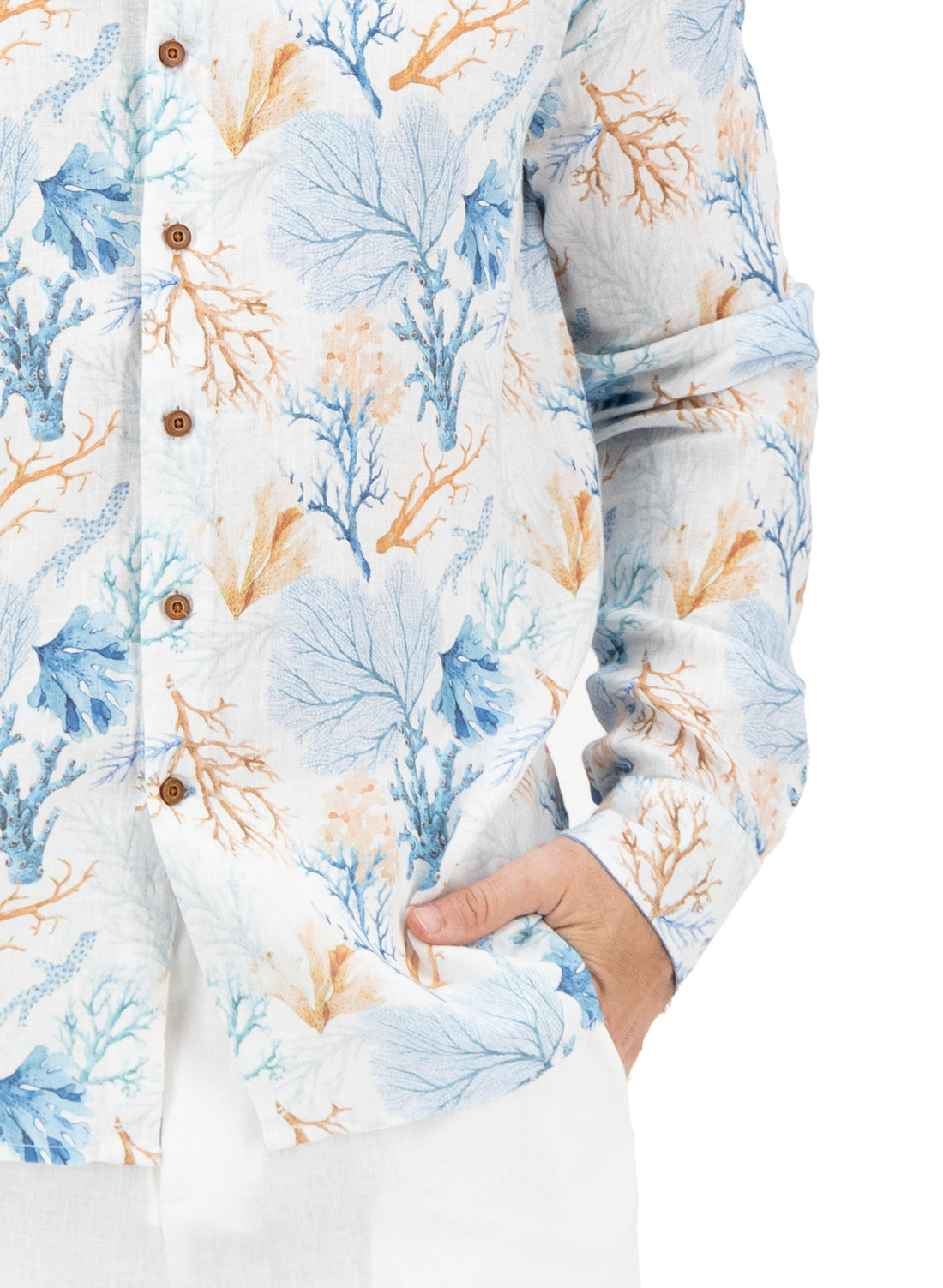 Camisa estampada 100% Lino Buck Gorgonia