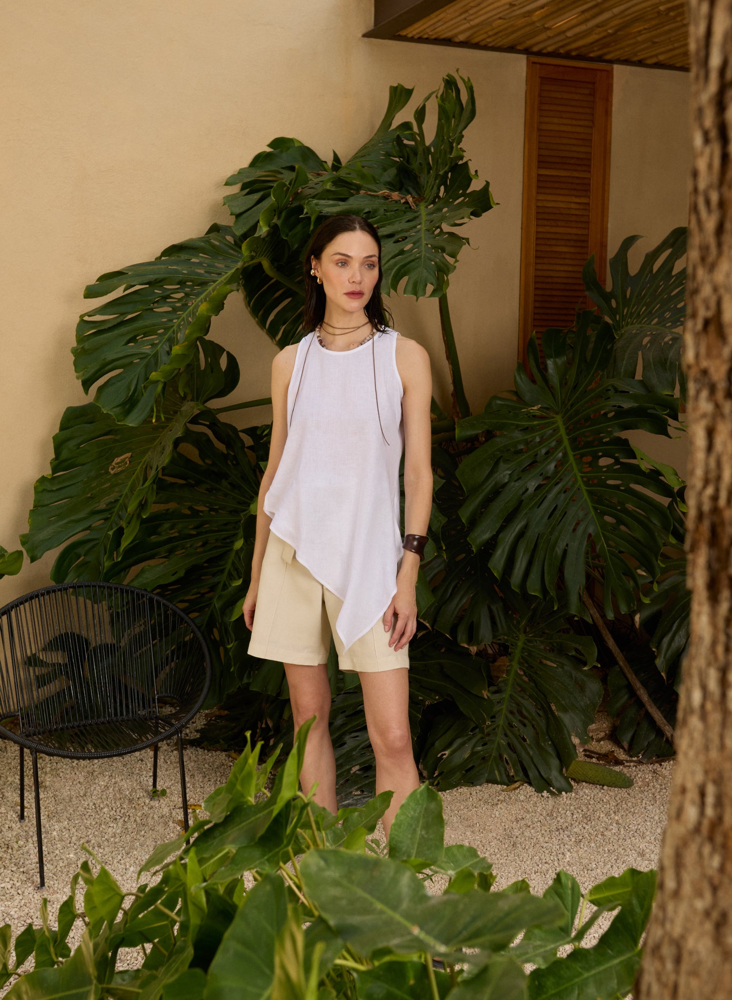 Blusa sin mangas 100% Lino Sage