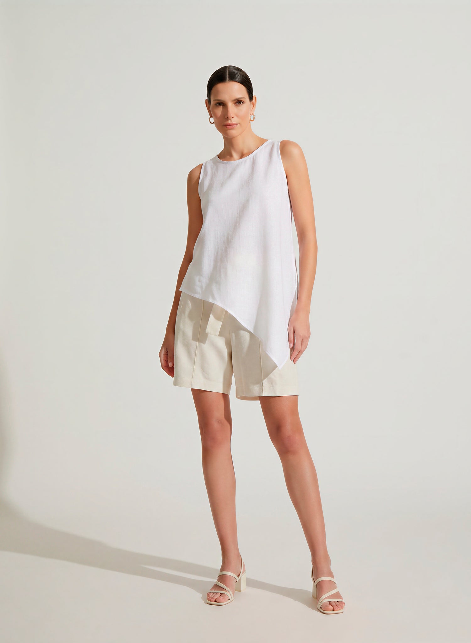 Blusa sin mangas 100% Lino Sage