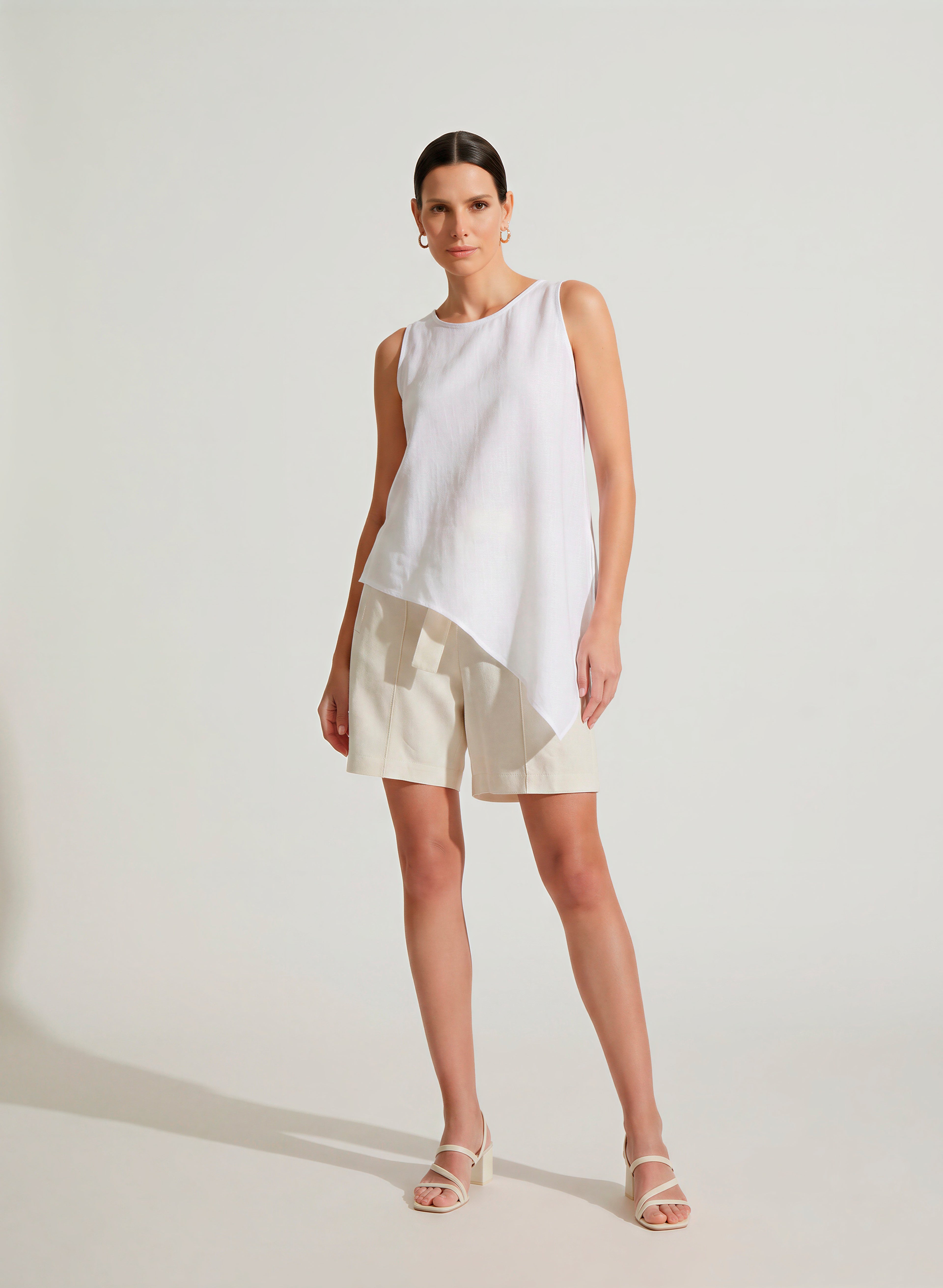 Blusa sin mangas 100% Lino Sage