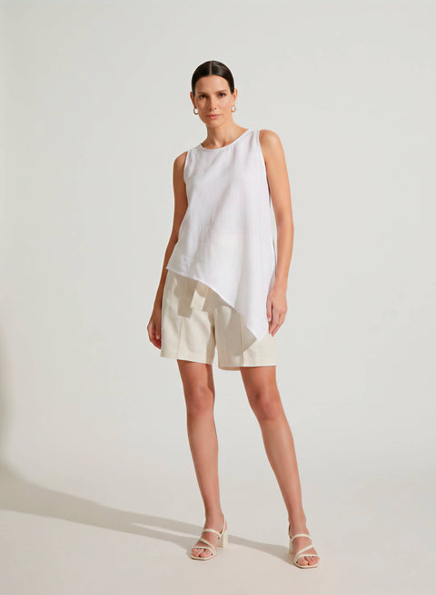 Blusa sin mangas 100% Lino Sage
