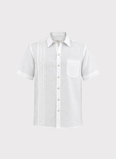 Guayabera Manga Corta 100% Lino Aburto