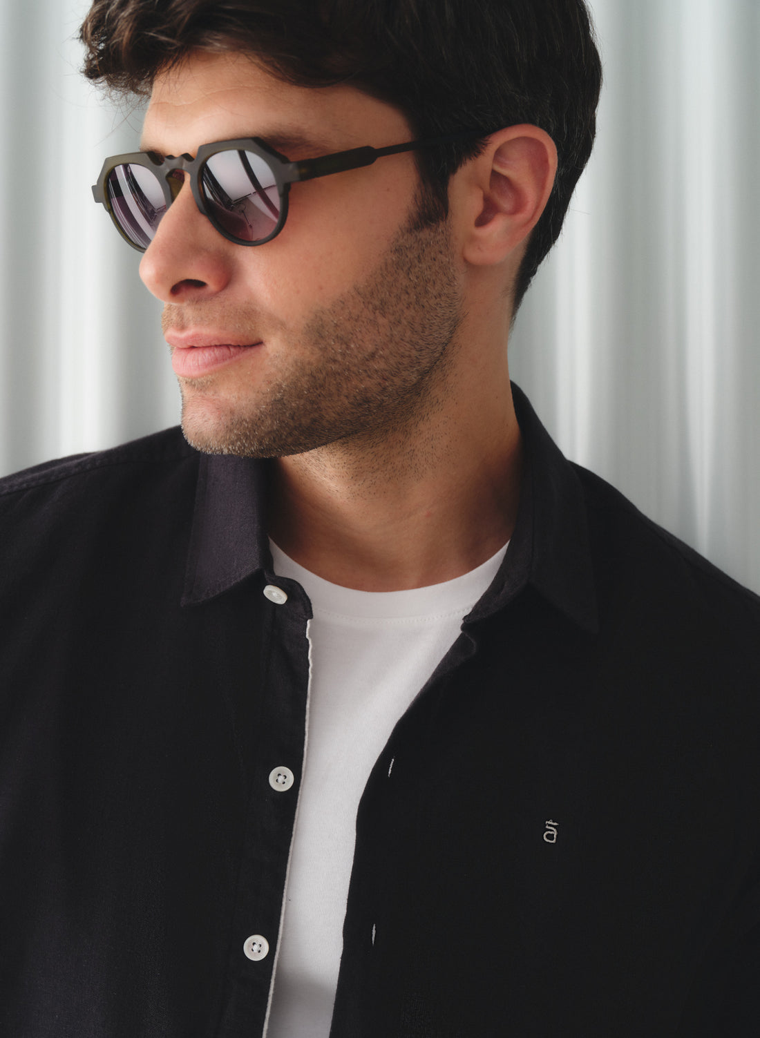 Camisa manga larga 100% Lino Balem Negro