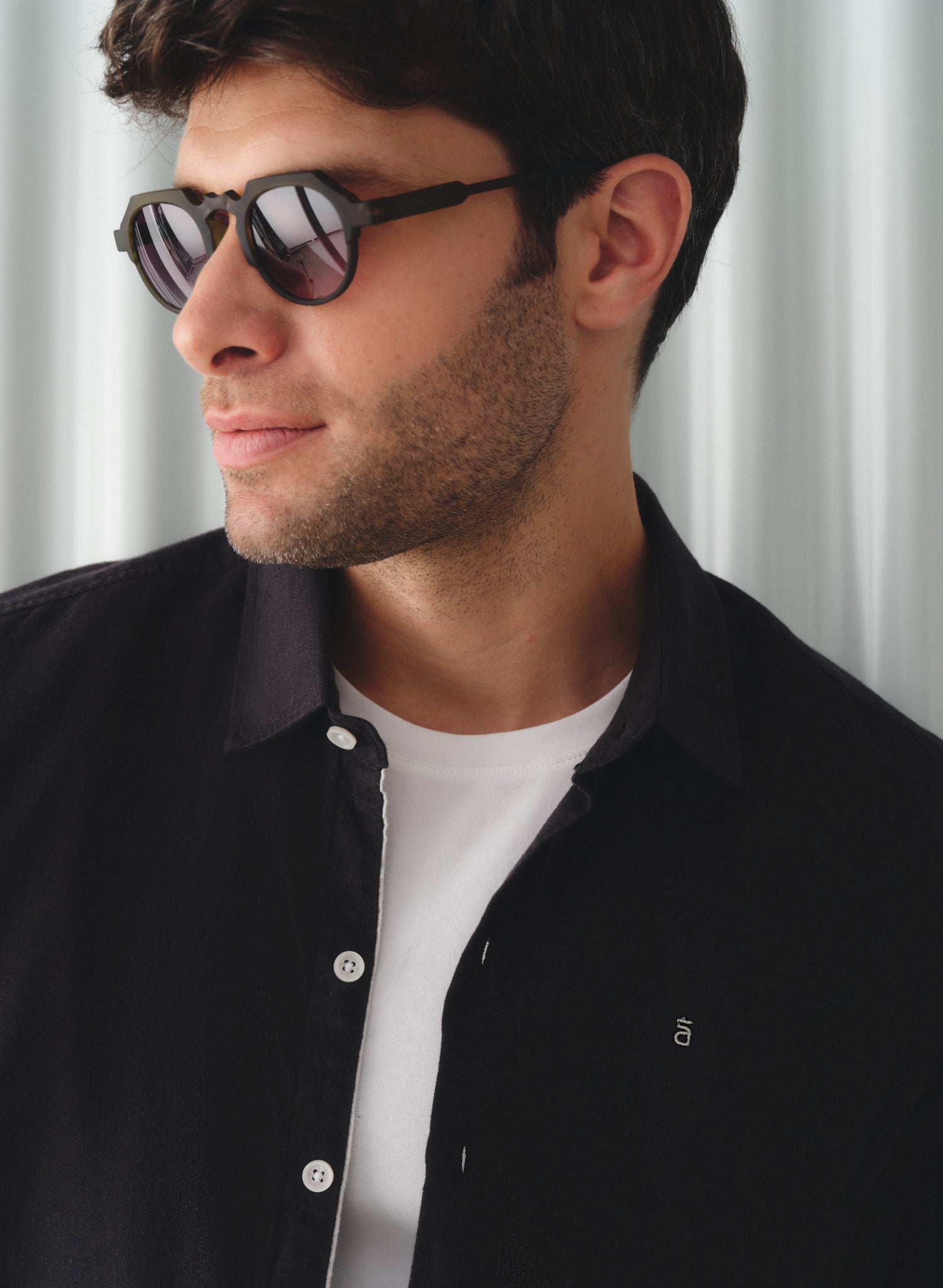 Camisa manga larga 100% Lino Balem Negro