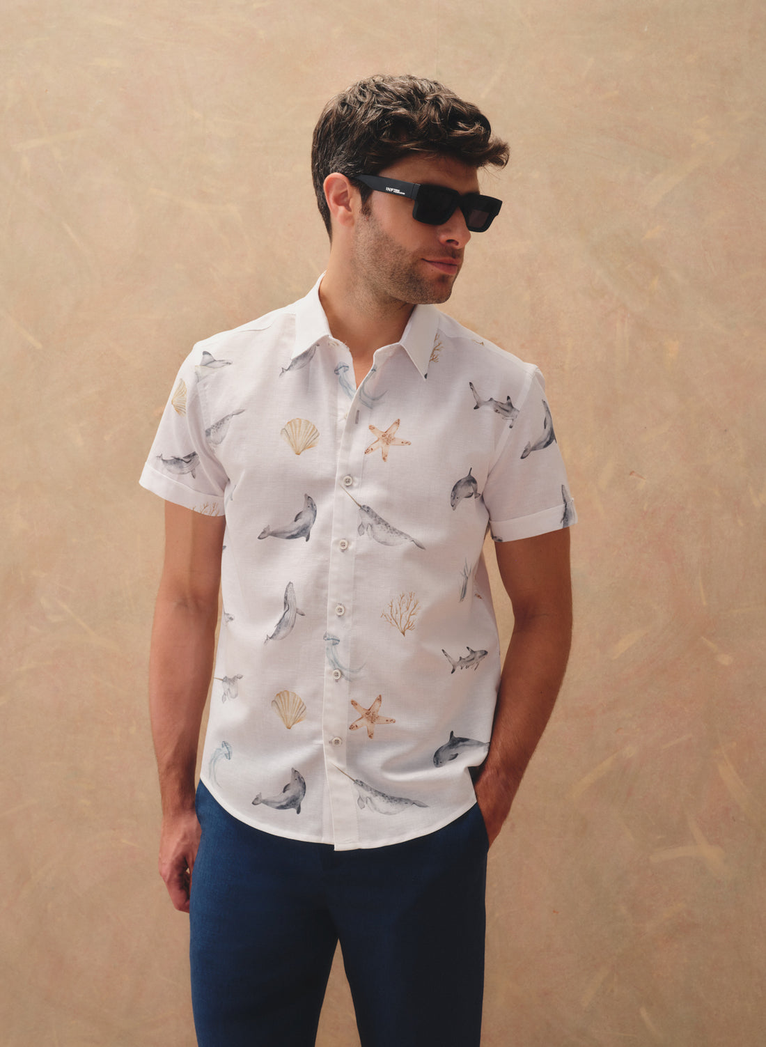 Camisa manga corta Lino Algodón Paraga Mourse