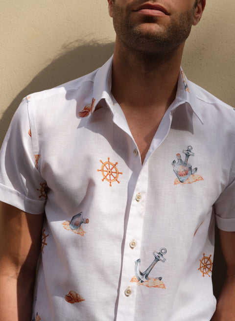 Camisa manga corta Lino Algodón Paraga Náufrago