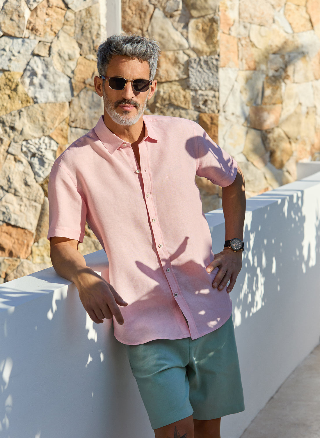 Camisa manga corta 100% Lino Park