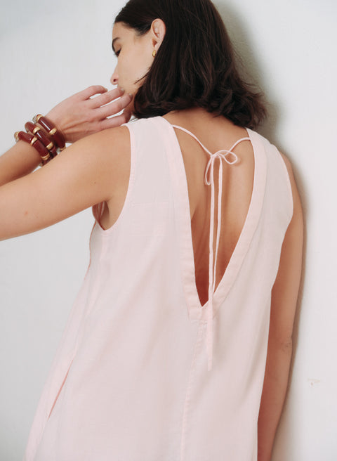 Vestido Corto Lino Algodón Ciclada