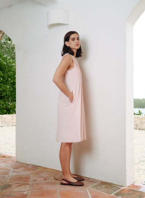Vestido Corto Lino Algodón Ciclada