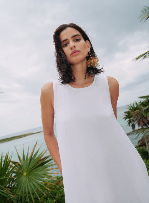 Vestido Largo Lino Algodón Clo