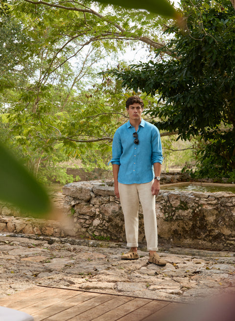 Pantalón 100% Lino Slim Fit Aruba
