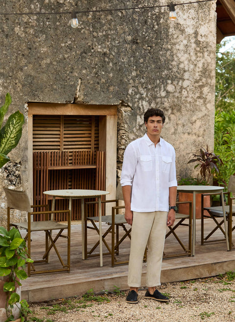 Camisa manga larga 100% Lino Elliot