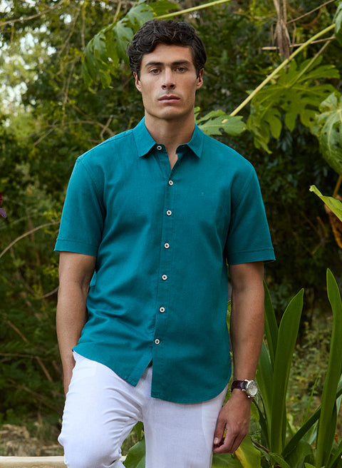 Camisa manga corta 100% Lino Park